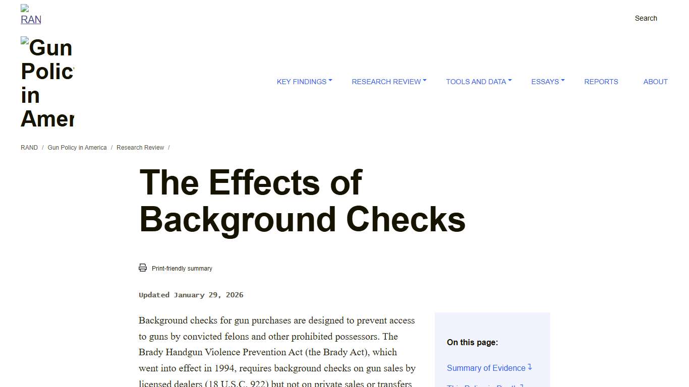 The Effects of Background Checks RAND