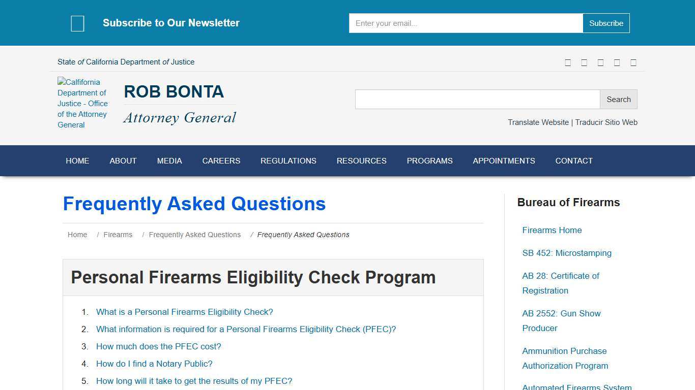 Frequently Asked Questions State of California - Department of Justice - Office of the Attorney General