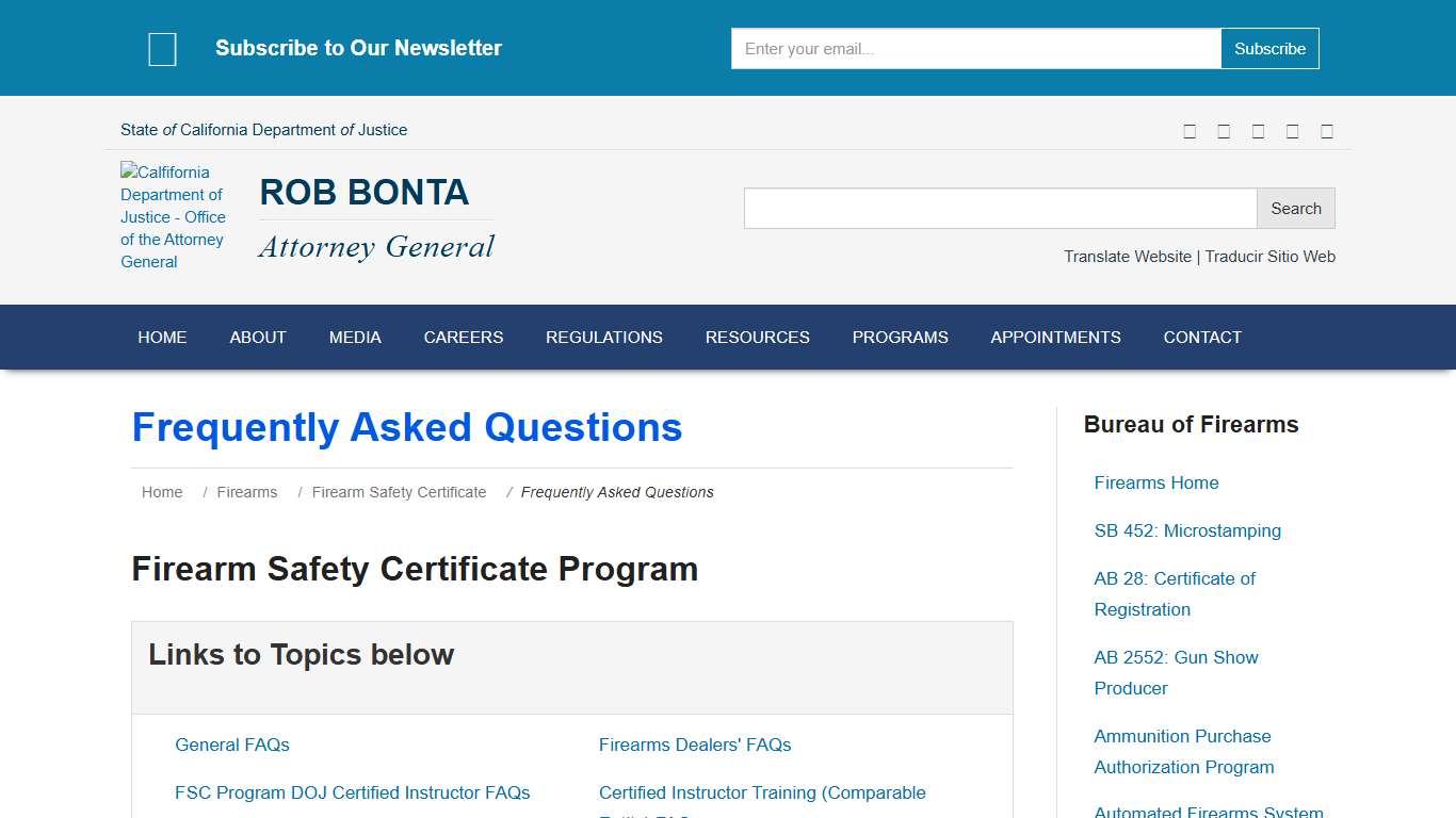 Frequently Asked Questions State of California - Department of Justice - Office of the Attorney General